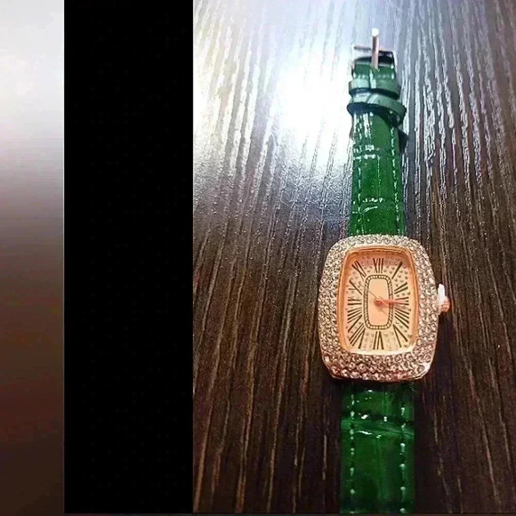 Accessories - Green rhinestone watch
